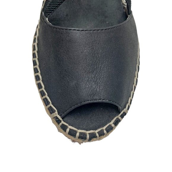 ABEO B.I.O. System Delano Neutral Black Leather Wedge Sandals Size 7 Narrow - Picture 2 of 11